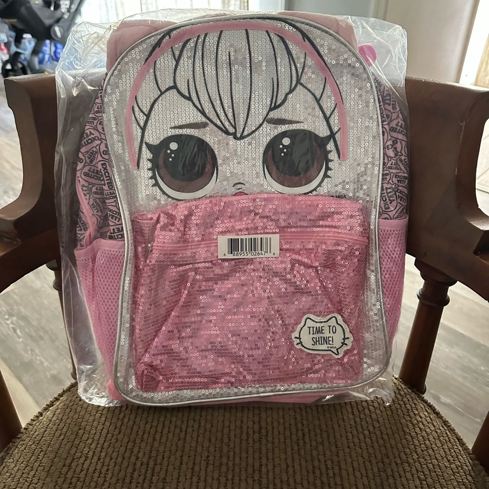 L.O.L. Surprise! Pink and Silver Glitter Backpack